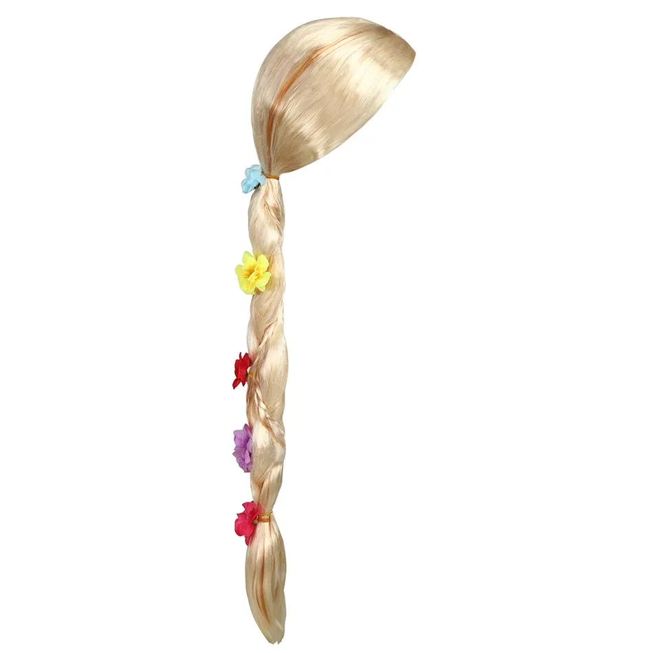 Princess Accessories for Girls Rapunzel Elsa Wigs Children Hallween Christmas Party Supply Girl Wednesday Moana Mermaid Braid