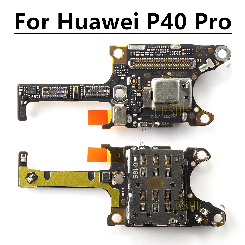 

For Huawei P40 Pro SIM Card Reader Holder Slot Flex Ribbon Cable Connector Board With Mic Microphone Flex Cable Ribbon