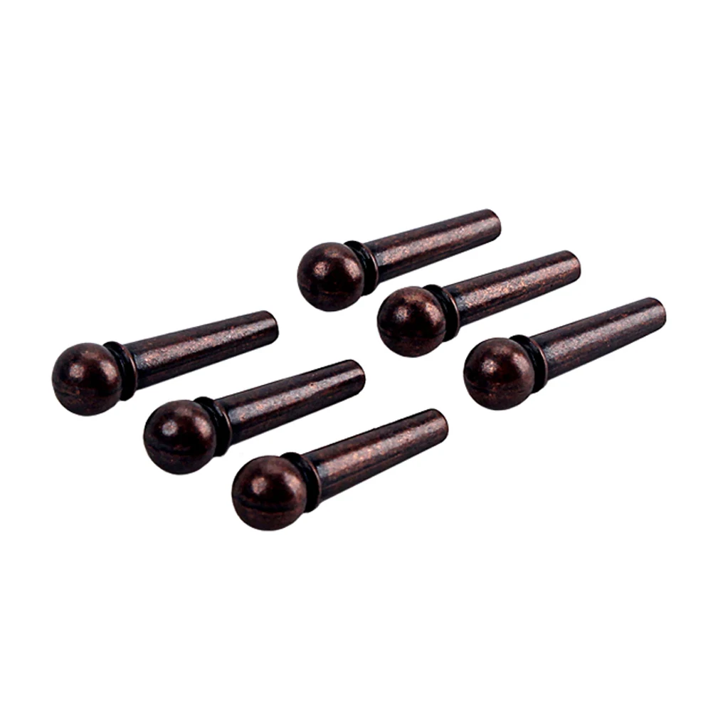

6 Pcs Guitar String Nails Bridge Pin Guitars Replacement Brass Pins Metal Coffee