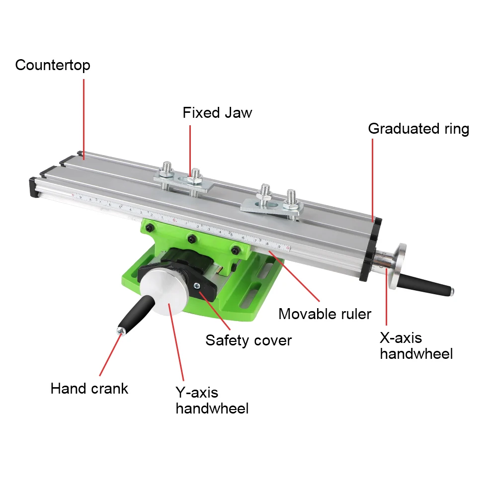 Working Table Cross Slide Table Drill Vise Fixture Adjustable X-Y Axis Mini Precision Milling Machine Worktable Multifunction