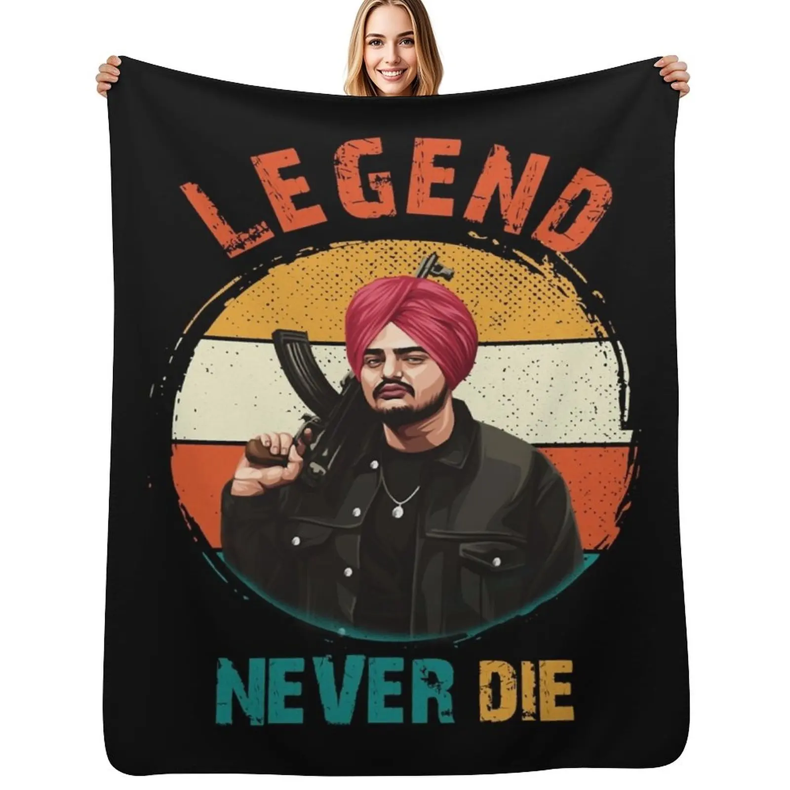 Legend Sidhu Moose Wala Throw Blanket Soft Warm Blanket Gift for Grandparents