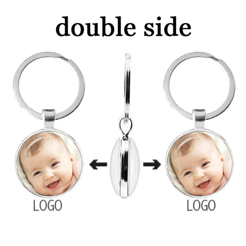 Fashionable And Popular Personality Custom Double-Sided Keychain Grandpa Mommy Child Baby Angel Keychain Family Anniversary Gift