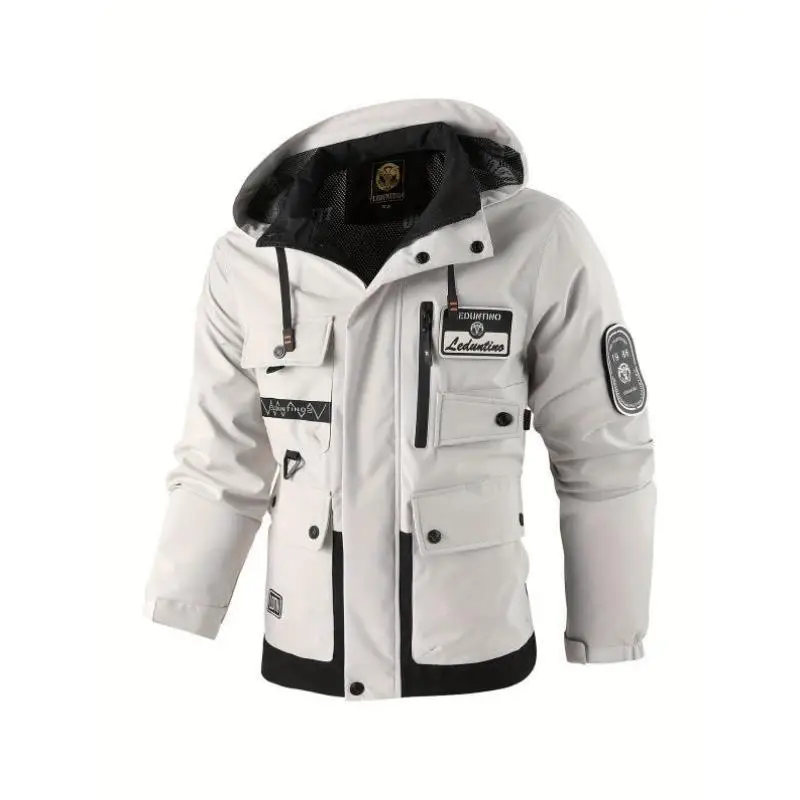 

Мужская тонкая куртка для путешествий, повседневная, универсальная, весна-осень, свободного кроя, средней длины, с V-образным вырезом, для мужчин среднего возраста...