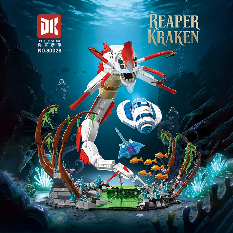 1355PCS Creative Death Kraken Model Building Blocks Exquisite Collectibles Construction Bricks Toy Good Gift for Boy