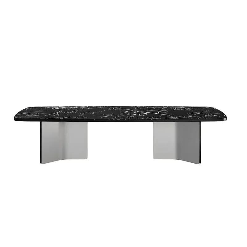 

ForLight luxury natural marble dining table Italian living room Villa household round table with turntable dining table