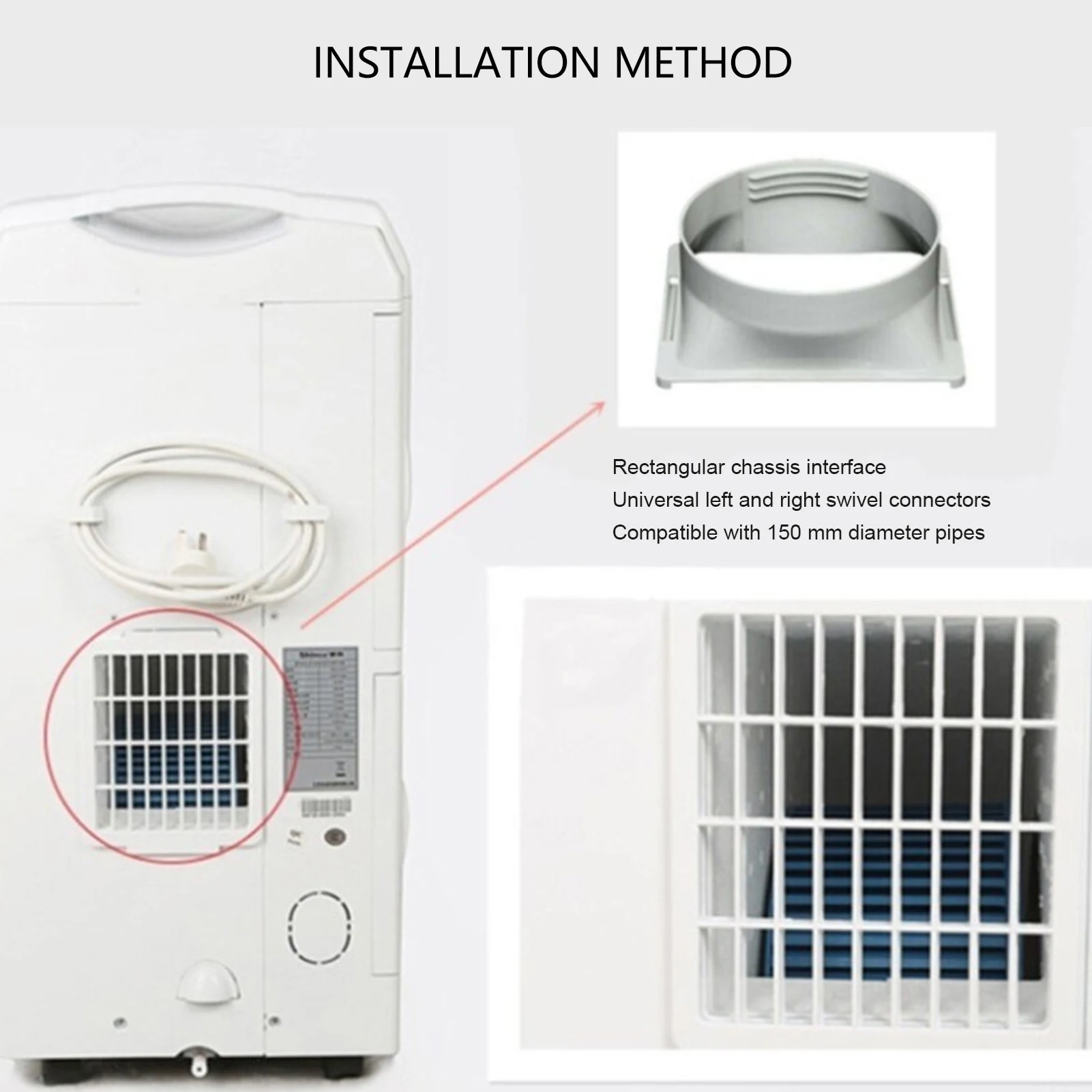 Exhaust Duct Hose Adapter Easy Installation Portable Air Conditioner Exhaust Hose Coupler  Thread Design for Home