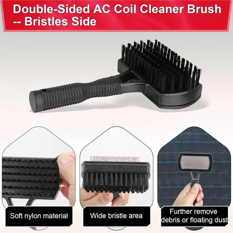 

Набор для чистки змеевиков кондиционеров 75STO-HVAC: инструмент для чистки змеевиков с расческой для ребер, выпрямителем и двусторонней щеткой из микрофибры — 6 предметов