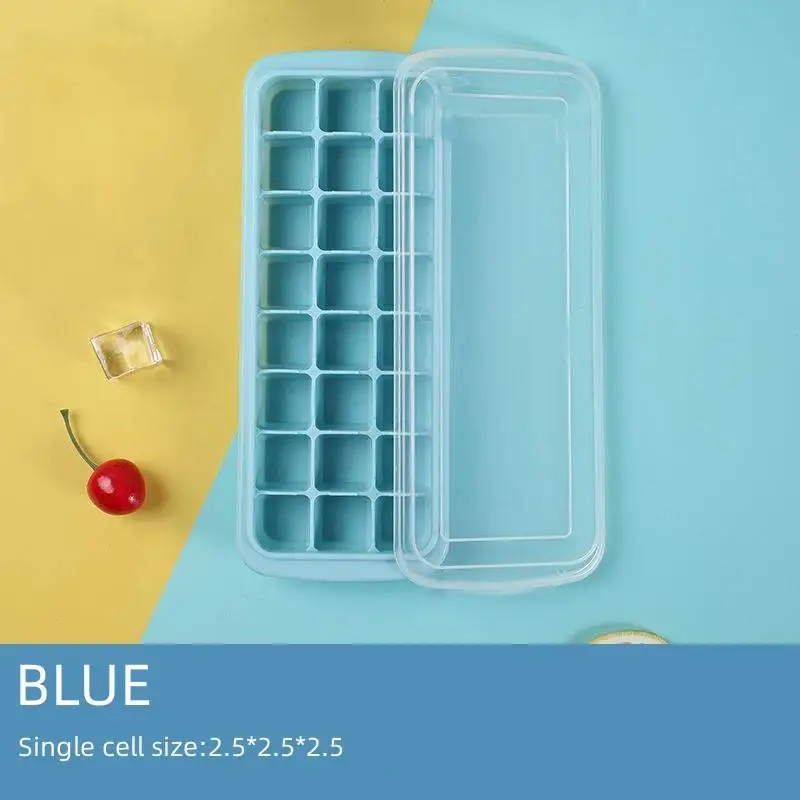 Kitchen Supplies Ice Mold Ice Hockey Checkered Box Food Square with Lid Silicone Ice Plate Ice Cream Tools Modern