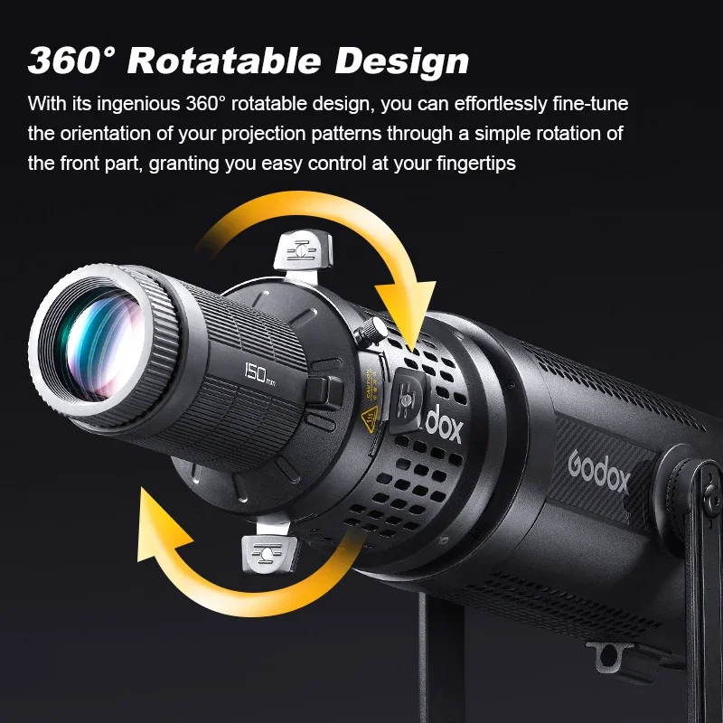 Godox BLP LED Projection Attachment Bowens Mount Lights with 85mm Lens 360° Rotatable  Snoot for Photography Craft Clear Shapes