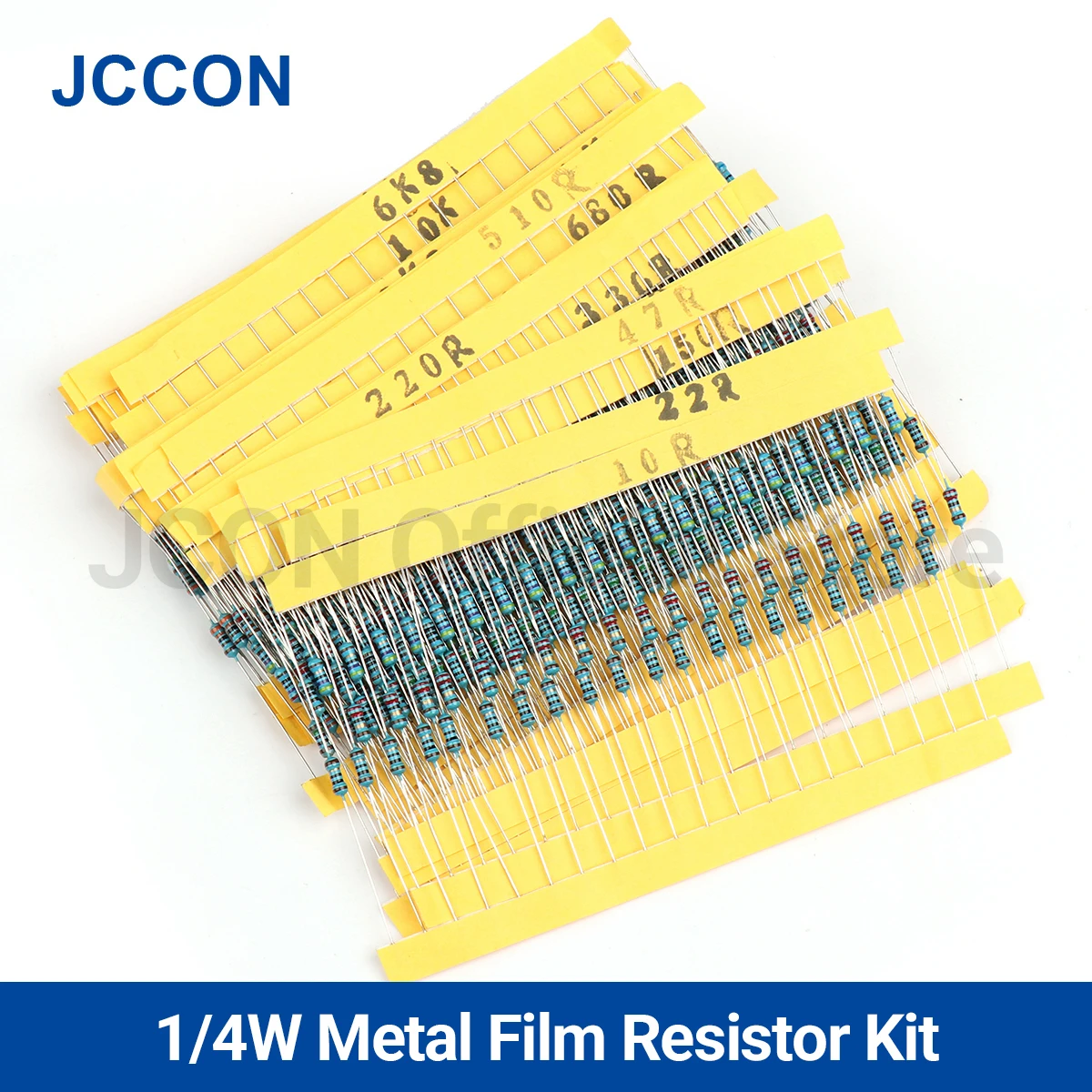 600Pcs 1/4W 10R~1M Metal Film Resistor Assorted Kit 30Values x 20Pcs=600Pcs Sample Kit Color Ring Resistance 10Ω 22Ω 47Ω