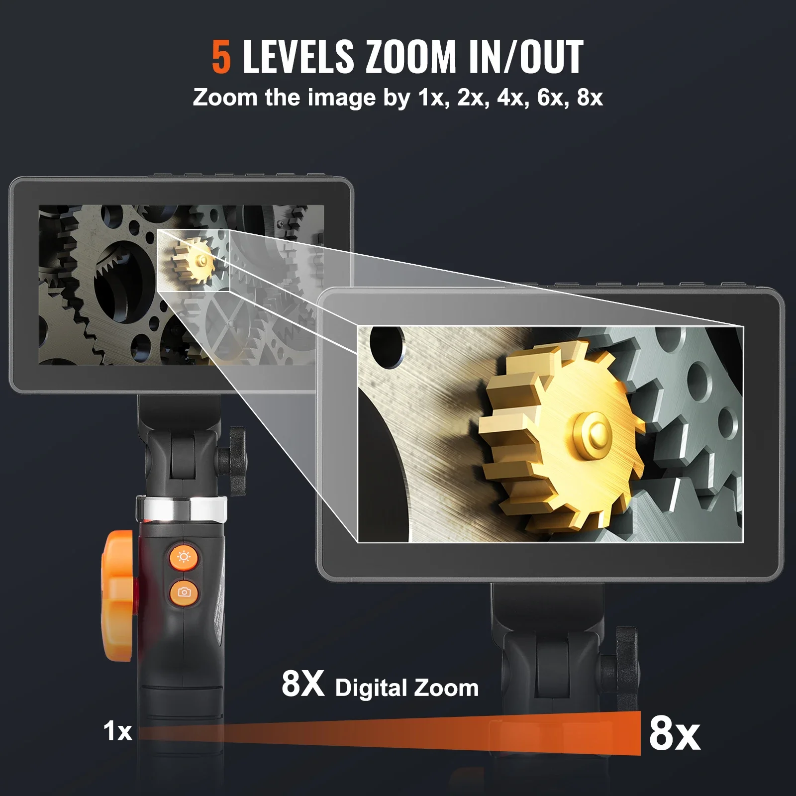 Vevor artikulierende Endoskop kamera mit leichter Zweiwege-Endoskop inspektion mit 6,4mm winzigem Objektiv 5 "ips 1080p Bildschirm