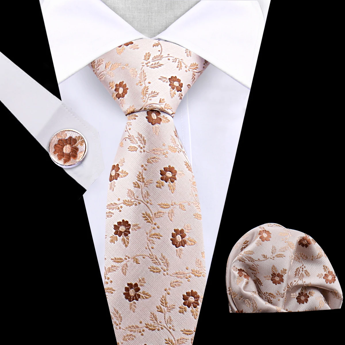 Elegant Luxury Men\'s Neck tie Fashion Paisley Floral Dot Tie 3 Piece Set Gifts For Men Business Wedding Party Suit Accessories