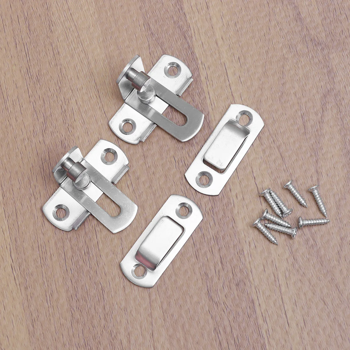 

2Pcs Door Latch Stainless Steel 3 Inch 90 Degree Lock Bolt Right Angle Buckle Security Safety Sliding Door Lock for Indoor