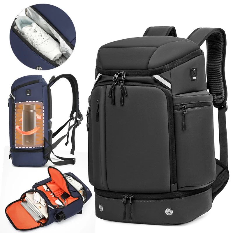 

Backpack men's large capacity shoe compartment outdoor sports multifunctional fitness backpack, leisure travel boarding bag