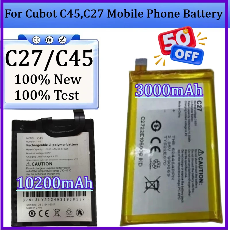 

New C45 C27 10200mAh/3000mAh High Quality Battery for Cubot C45,C27 Mobile Phone Battery