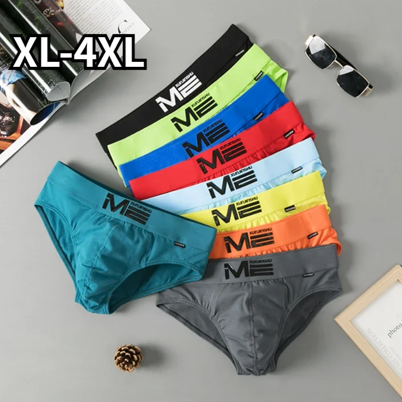 Pure Cotton Men's Underwear Sexy Youth Breathable 3D Relief Briefs Trendy Low Waisted Sports Shorts Convex Pouch Sissy Panties