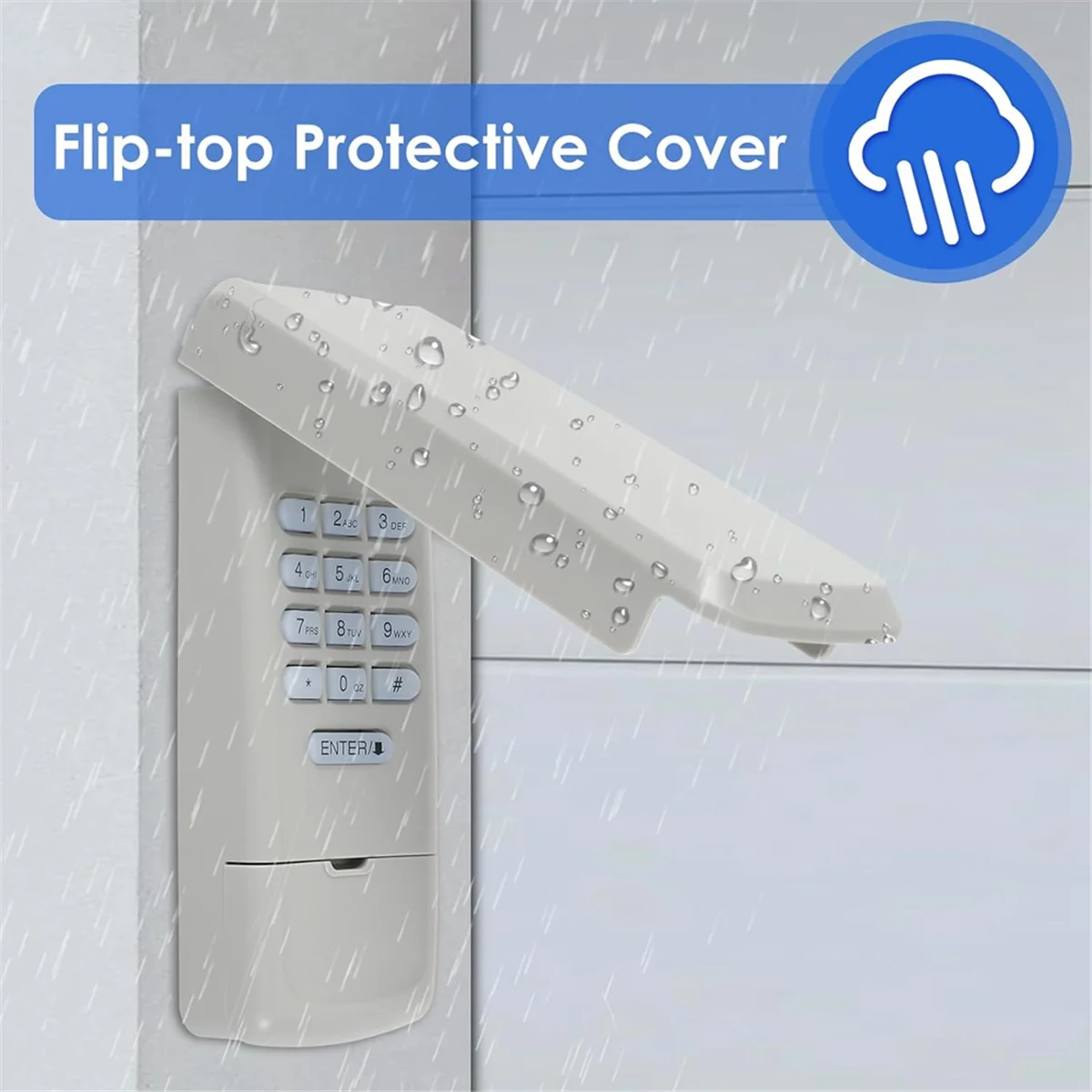 ABSQ-Garage Door Opener Keypad, Wireless Keypad Keyless Entry Compatible for 877MAX 377LM 977LM Wireless Keyless Keypad Safe