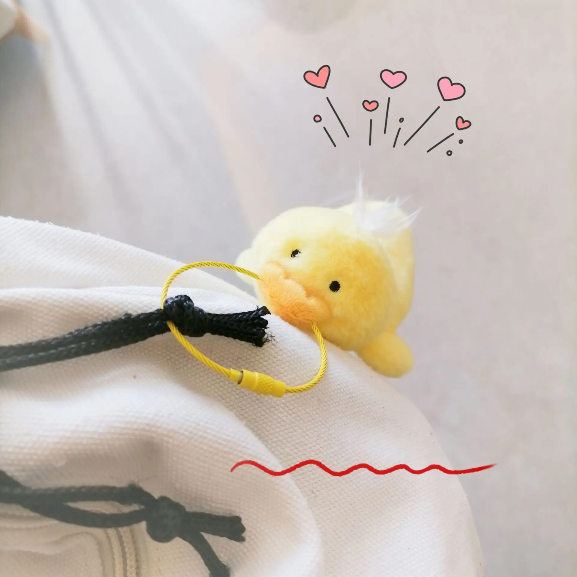 new lovely Stubborn Duckling Plush Pendant Couple Car Keychain Lying Pose Grab Machine Doll  funny Small Pendant couple gift