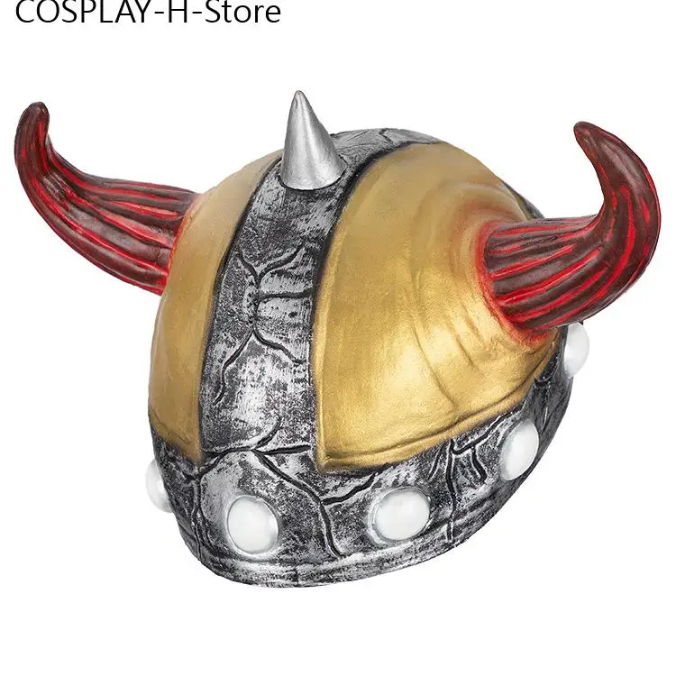 Máscara de Látex Realista de Vikingo para Cabeza Completa, Casco para Disfraz de Halloween, Accesorio para Fiesta Temática, Baile de Máscaras, Actuación en Escenario