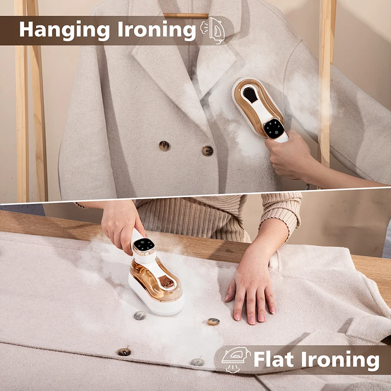 110V/220V Handheld Steam Iron Portable Foldable Garment Steamer 1200W Power 4 Speed Steamer Touch Screen Rotary Electric Iron