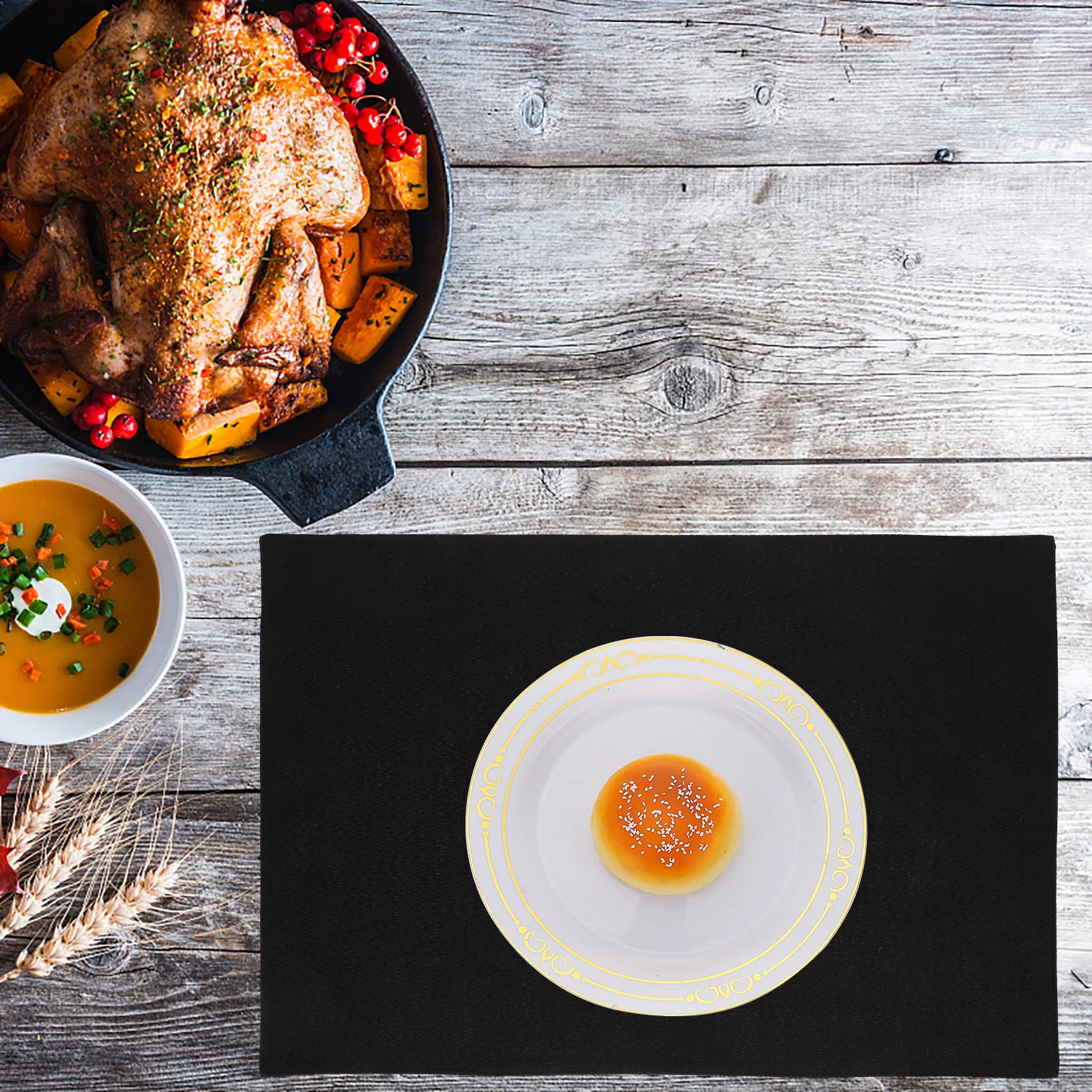 

4Pcs Anti-Slip Heat-Resistant Placemats Linen Material Reusable Washable Non-Slip Table Protection for Dining Coffee Tea Tables