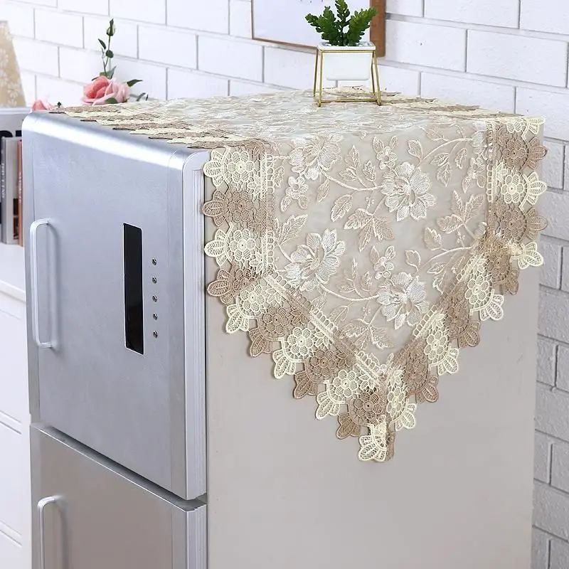 Lace Embroidery Refrigerator Covers Oil-proof Dust Proof Cover Home Decor Europe Washing Machine Protector Kitchen Tablecloth