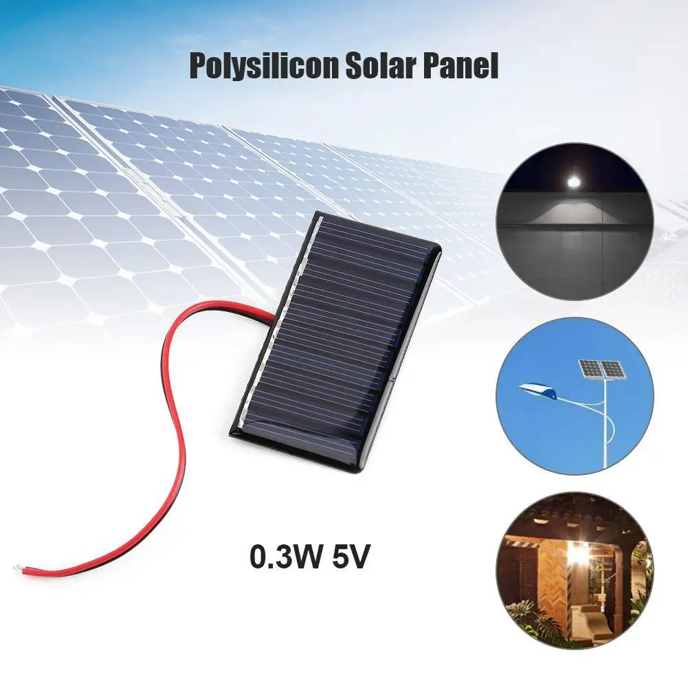 Traval Outdoor Solar Battery Board 0.3W 5V Polysilicon Solar Epoxy Panel Module Lights Battery Power Charger for Cellphone