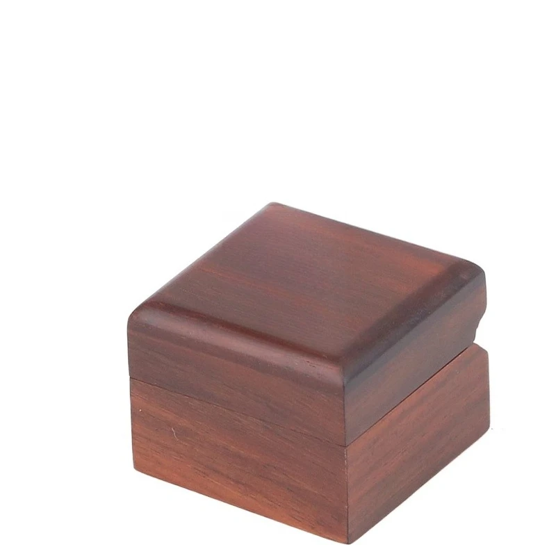 الفاخرة يدويا الأرجواني خشب الصندل مطعمة خاتم مربع النمط الصيني ورنيش مجوهرات حالة العتيقة عرض التخزين المنظم #5