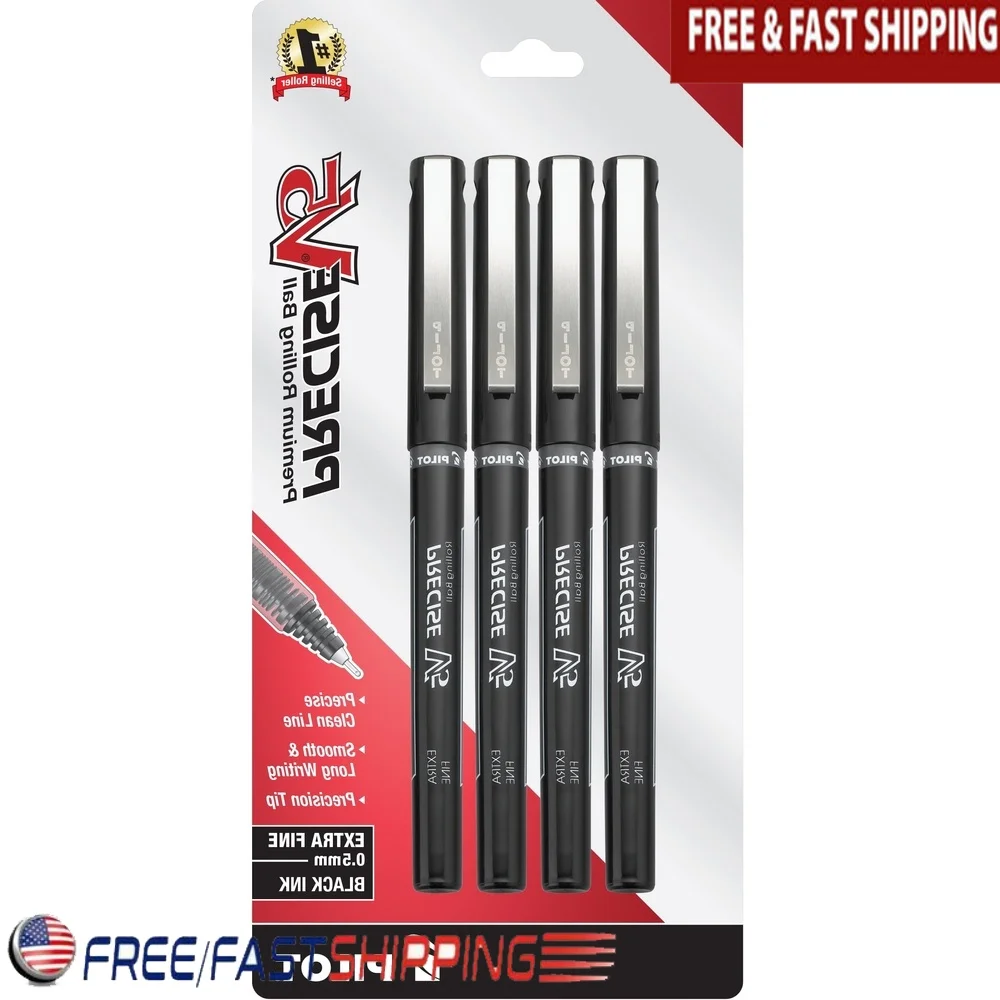 

Precise V5 Rolling Ball Pens Extra Fine Pt 0.5mm Black Ink 4 Pack