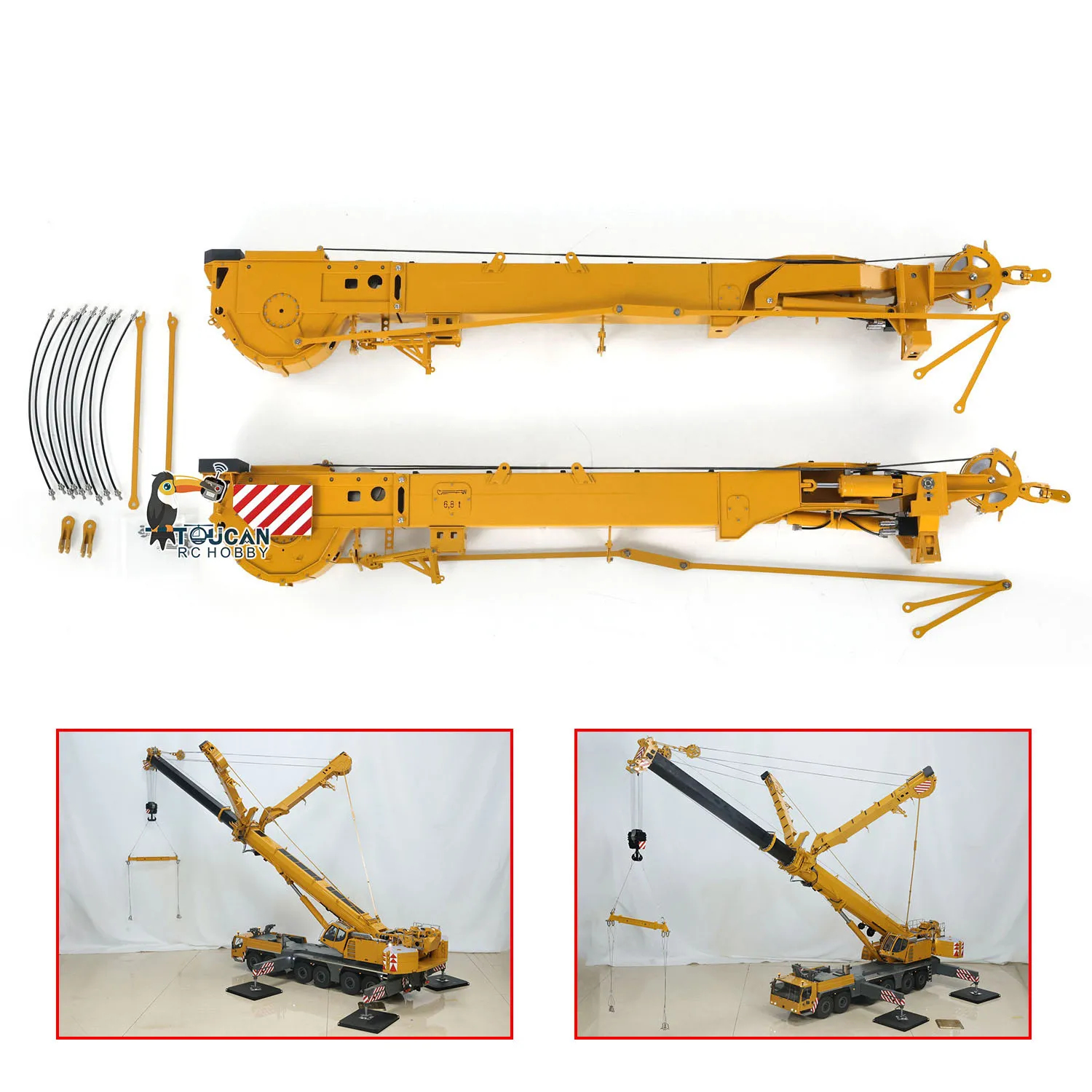 JMJ RC Assembled Superlift for 1/14  Remote Control Hydraulic Crane Truck Metal Y Wings Crane Model Upgraded Accessory TH24320