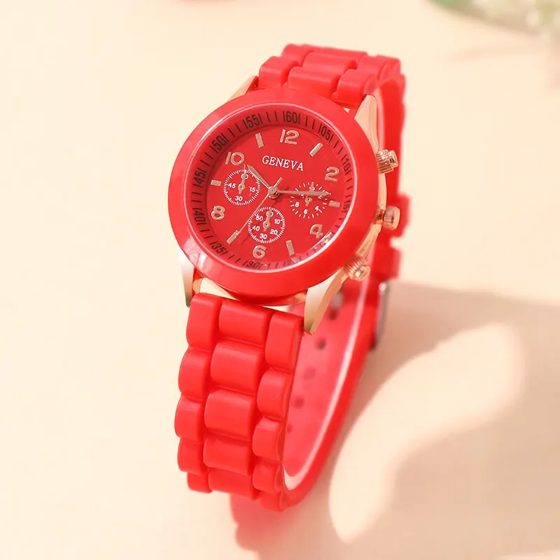 Reloj Mujer 2023 Fashion Women Watches Elegant Red Silicone Quartz Watch Luxury Ladies Clock Gift for Girls Relogio Feminino