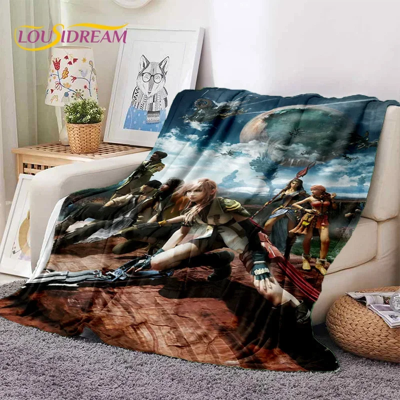 Final Fantasy Series Games Soft Flannel Blanket for Beds Bedroom Sofa Picnic,Throw Blanket for Cover Outdoor Leisure Nap Gift