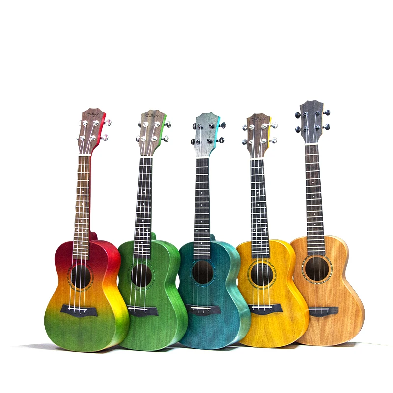 Mahogany Full Solid 4-String Ukulele Kit Starter for Kids Adults Students Professional Acoustic Guitar Pack