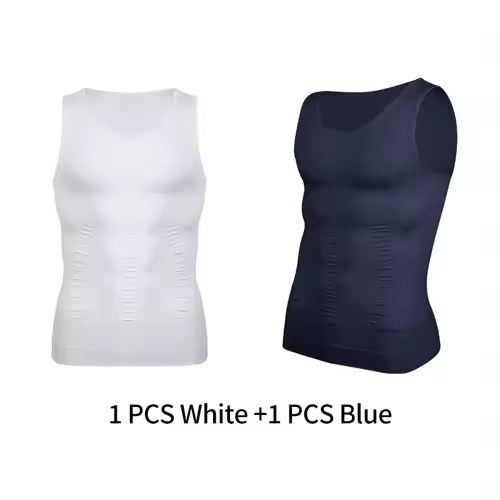 Mens Slimming Body Shaper Vest Shirt Abs Abdomen Slim Gym Workout Tummy Control Compression Tank Top Sleeveless Shapewear - Image 24