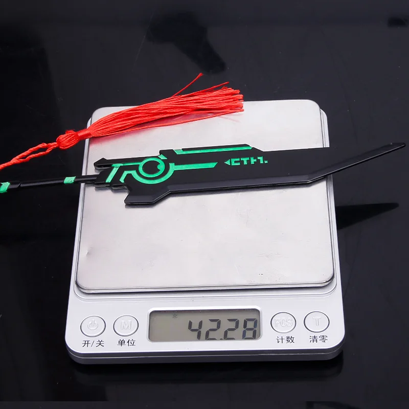 AOTU World Game Peripheral Double Zande sword Metal weapons Model Cosplay Prop Keychain Pendant Crafts Ornament Boy's Toy Gift