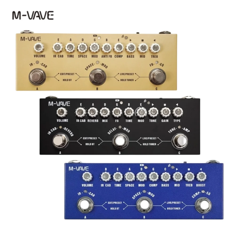 M-VAVE Portable All-in-One Tone Effects Pedal: Multi-Knob Customizable Sound Adjustment—Essential Gear for Band Rehearsals, Recording, and Guitar Distortion