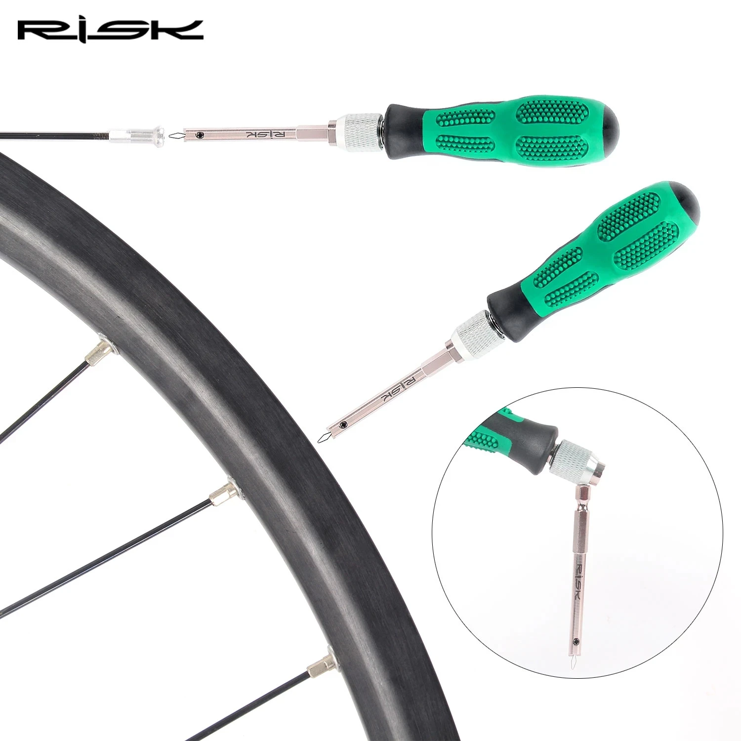 RISK-Herramienta de instalación de tapa de radios de bicicleta, juego de ruedas de llanta de bicicleta, herramienta de reparación de conexión de destornillador, RL236