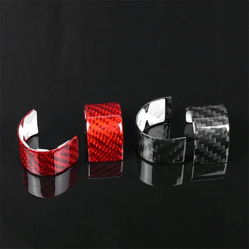 REAL HARD Carbon Fiber Black Steering Wheel Cover Trim Ring For Fiat 500 2020-2023
