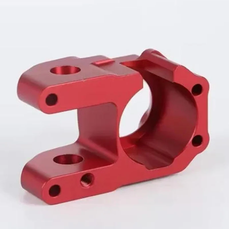 6061 Aluminum CNC Milling U-Shaped Locating Bracket Blue Anodized Fixture Support Block With Slot & Tapped Holes Custom
