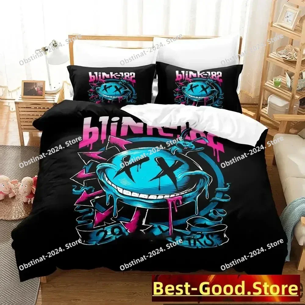 Fashion Blink-182 BAND LOGO Bedding Set Printed Bed Set With Pillowcase Bed Duvet Cover Soft Single Double Queen Super King Size