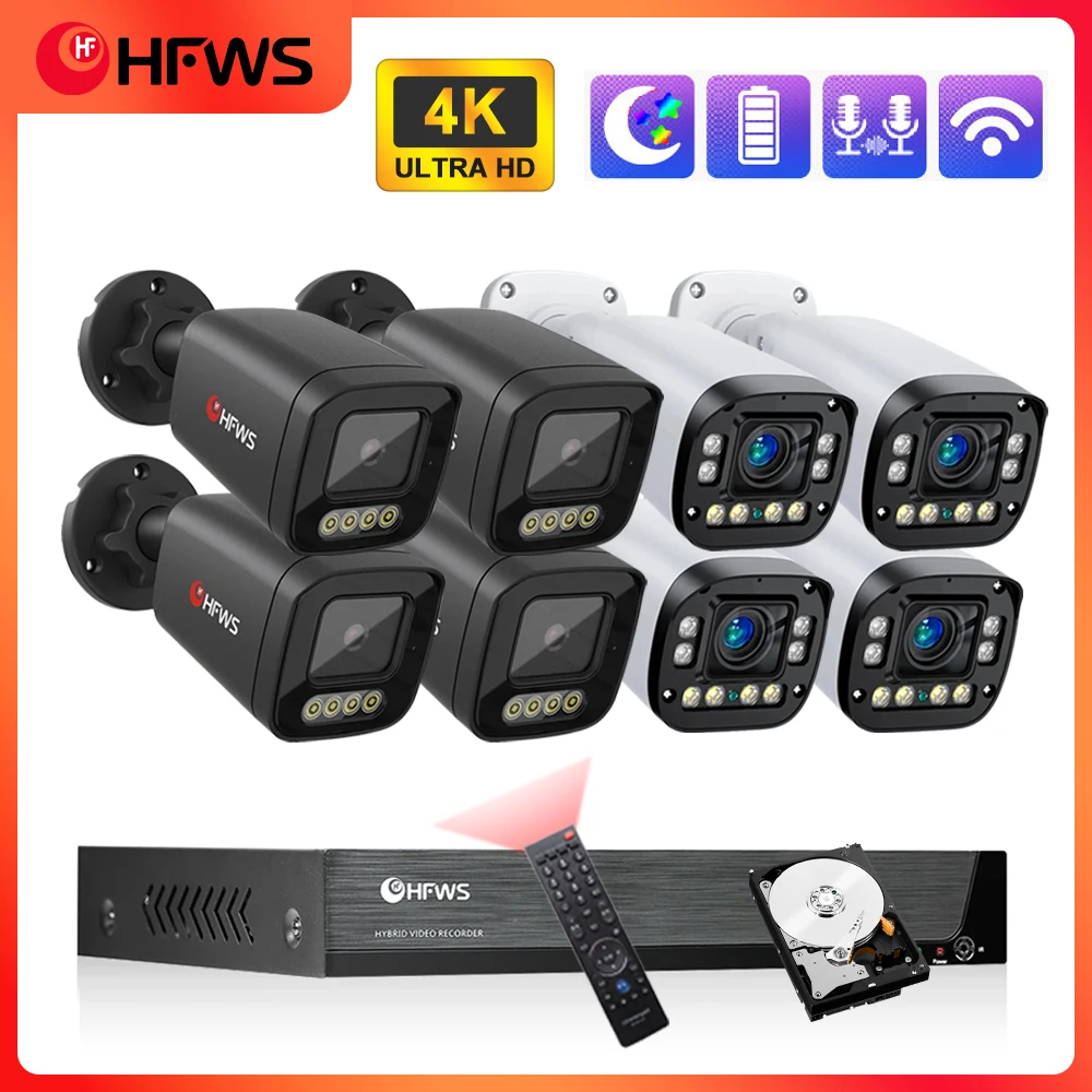 4K 8Mp poe Cctv Security Camera System Video Surveillance Kit 8ch nvr kit poe surveillance camera ip security-protection