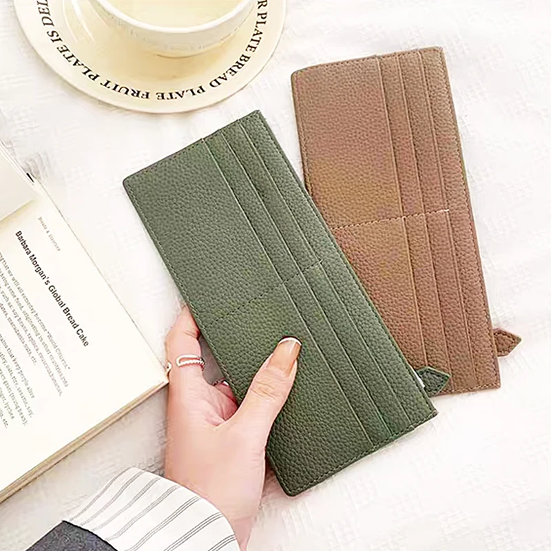 Custom Letters Slim Card Wallet Genuine Leather Engraving Cowhide Luxury Card Holder Lady Fashion Simple Business Coin Purse Bag