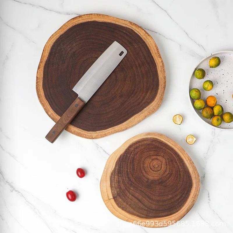 

Eco-Friendly Natural Wood Chopping Board - Round Acacia Wood Cutting Board for Vegetables