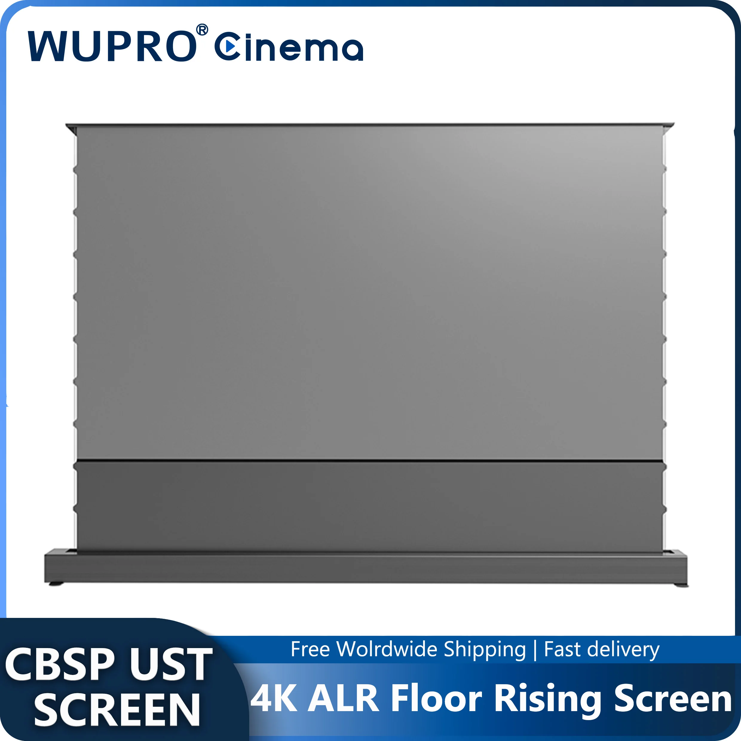 Electric Floor Rising ALR UST Projection Screen CBSP 92-120 Inch 4K ALR Tab Tension Ambient Light Rejecting For Projectors 3D 8K