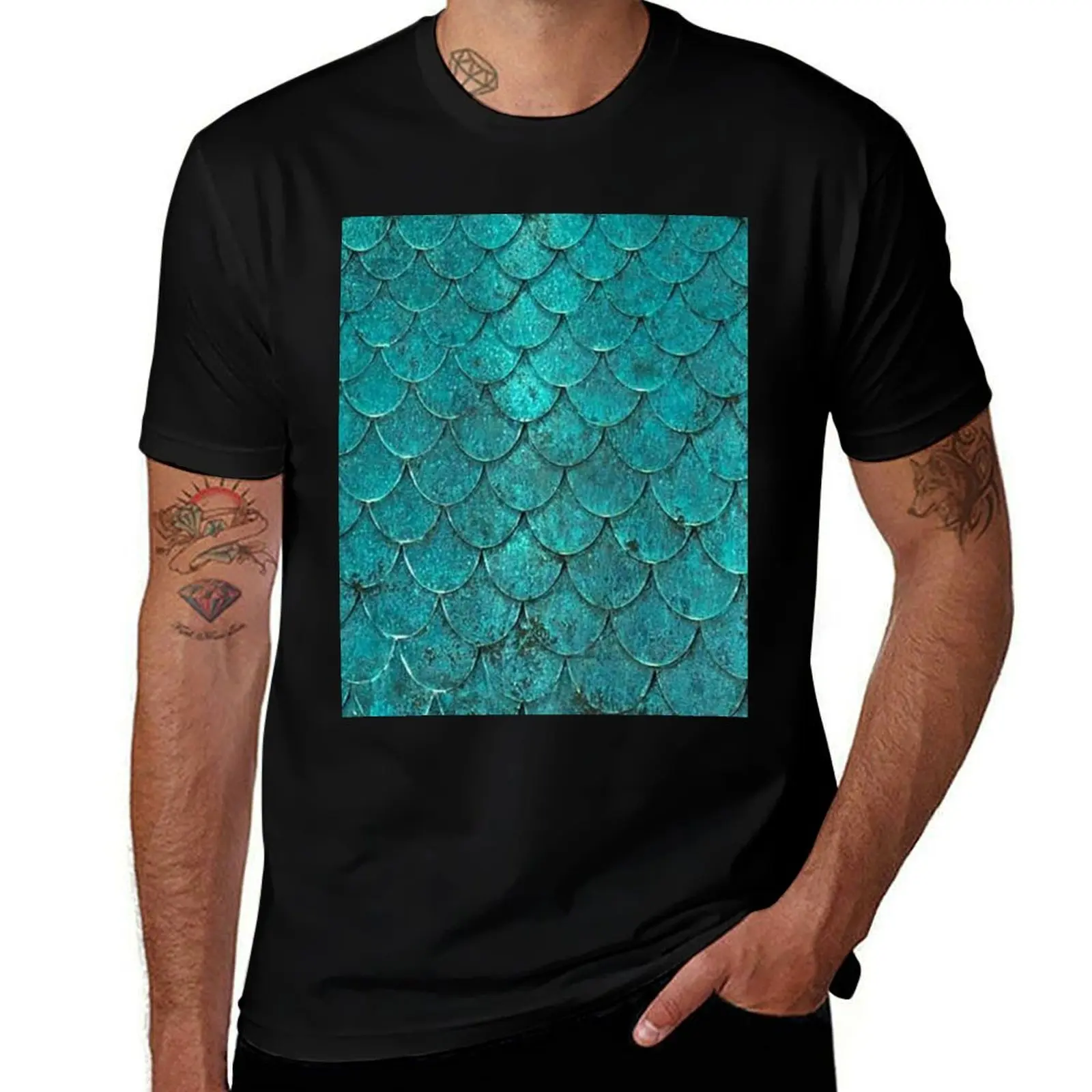 

Mermaid Scales T-Shirt plus sizes heavyweights customs design your own black t-shirts for men