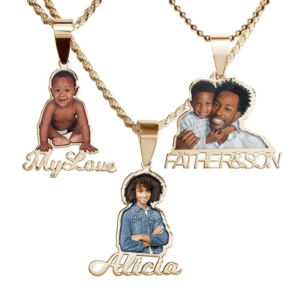 

Sipuris ожерелье с именной табличкой на заказ, персонализированный кулон с фотографией, выгравированное портретное ожерелье, Рождественский подарок для детей, ювелирные изделия