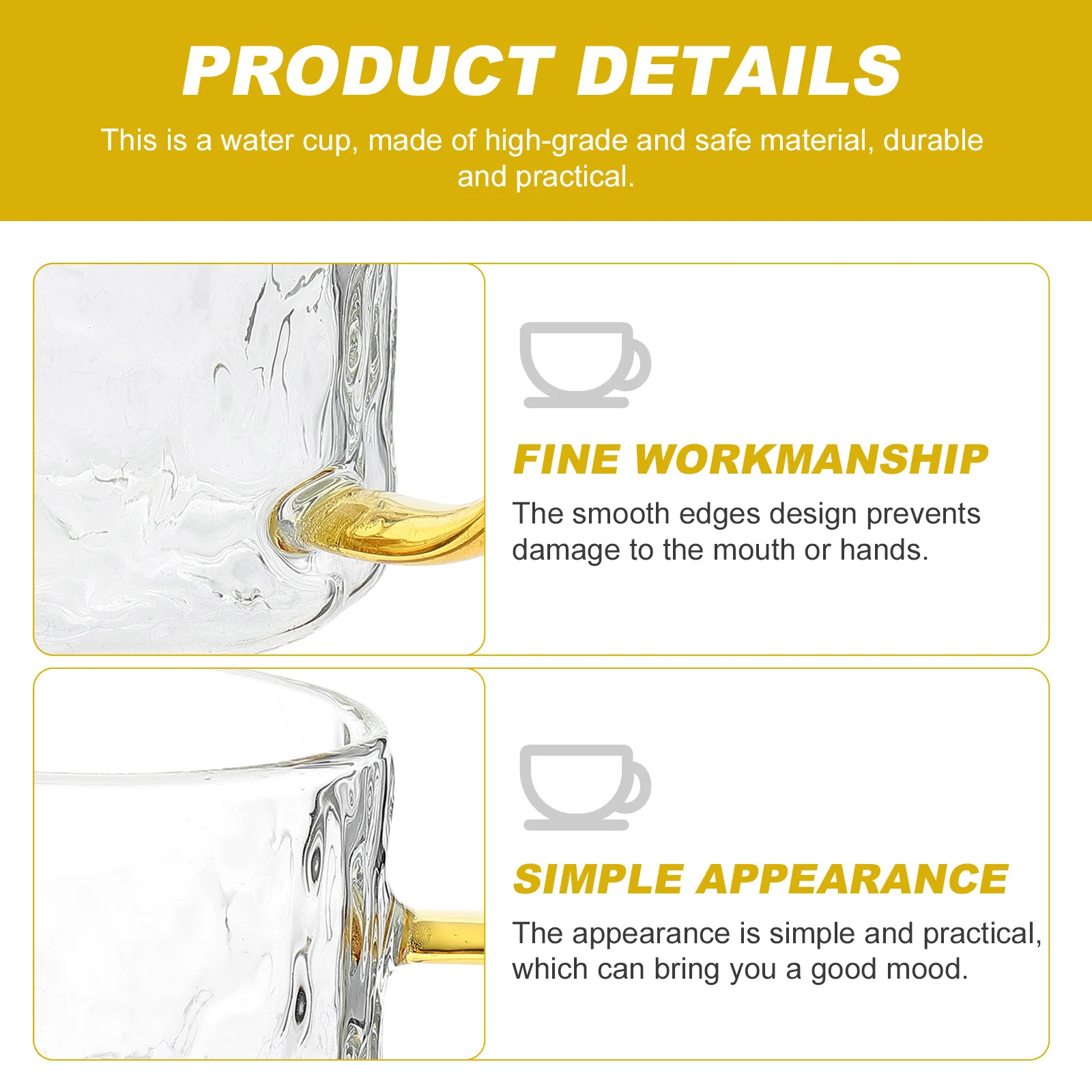 

Explosion-Proof Heat-Resistant Coffee Mug with Handle Household Drink Cup for Daily Use Office Picnic Camping Water Mug