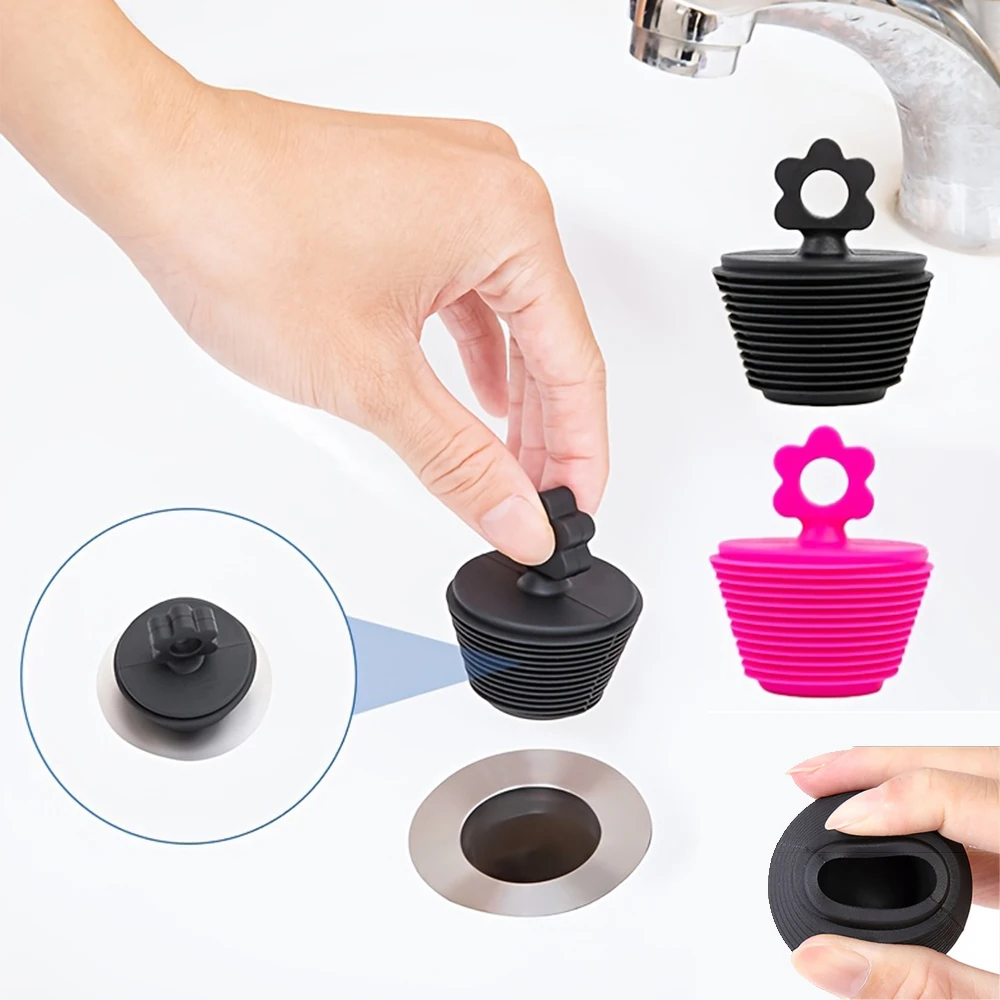 Universal Silicone Bathtub Plug Drain Stopper Anti-clogging Shower Bath Tub Sink Drains Replacement Bathroom Kitchen Accessories