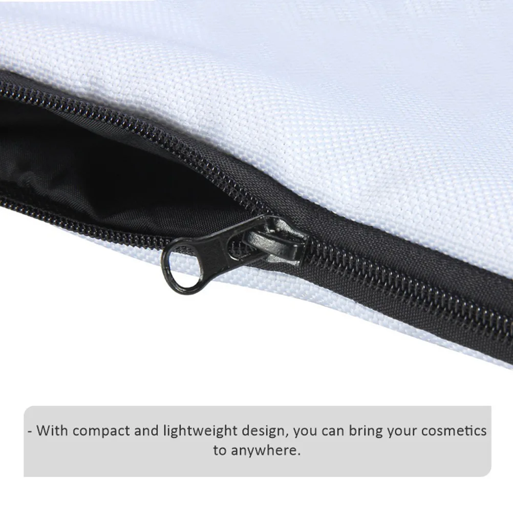 

White Round Dots Storage Bag Multi-Functional Pen Pouch For Travel Makeup Toiletries Organizer Portable Bag For Women