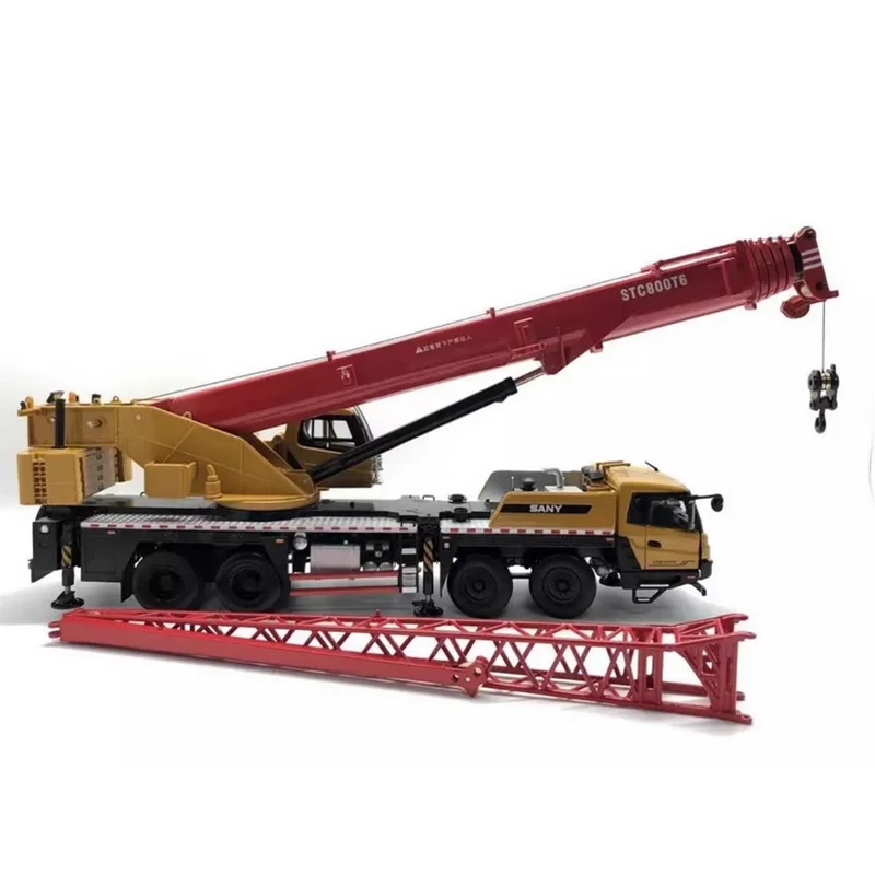 Authentic 1:36 SANY STC800T6 80ton Automobile Diecast Truck Crane model All-terrain metal truck pre-built crane model for gift